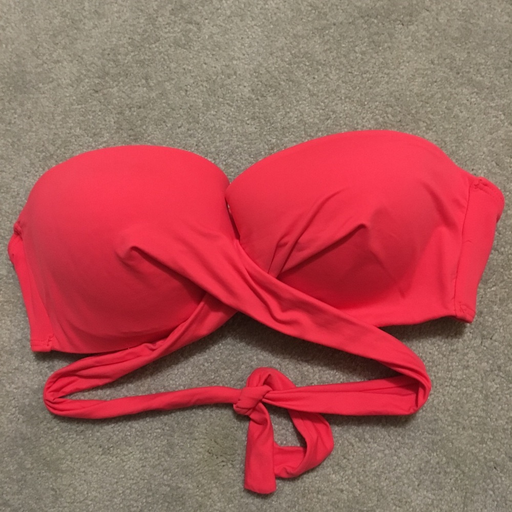Bright red swim top
